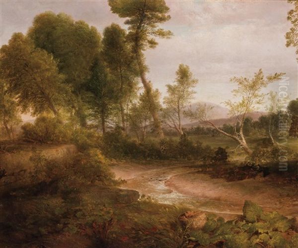 Landscape With Creek Oil Painting by Thomas Doughty