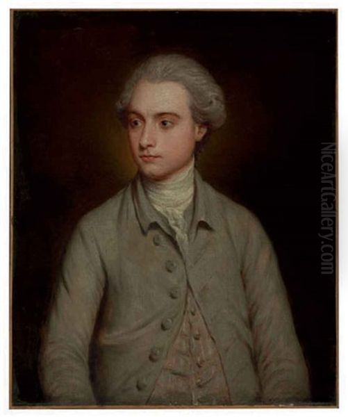 Portrait Of A Gentleman In A Grey Coat Oil Painting by William Doughty