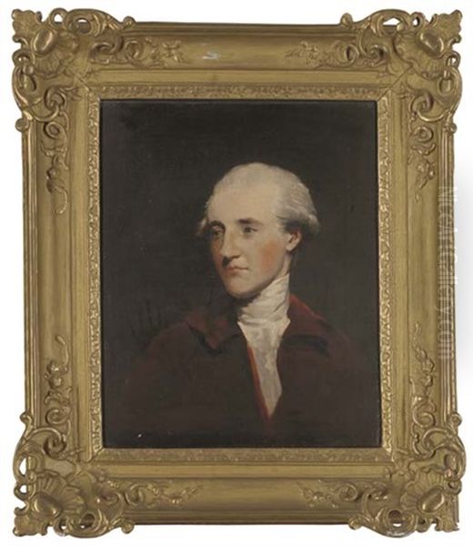 Portrait Of Richard Burke Esq., Quarter-length, In A Red Coat And White Cravat (after Sir Joshua Reynolds) Oil Painting by William Doughty