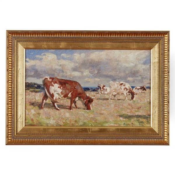 Cattle In A Field Oil Painting by Andrew Douglas