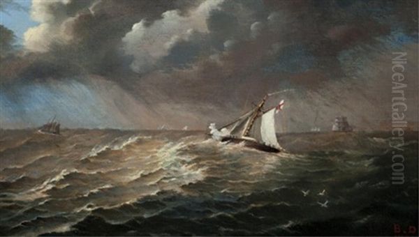 H.m.r.c. Engle Oil Painting by Bloomfield Douglas