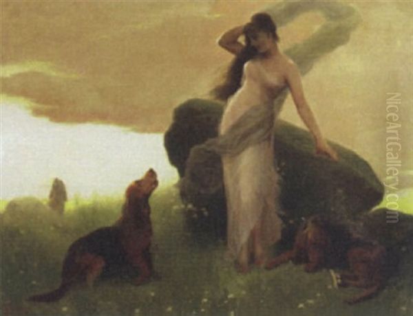 Venus And The Hounds Of Adonis Oil Painting by Earl Graham Douglas