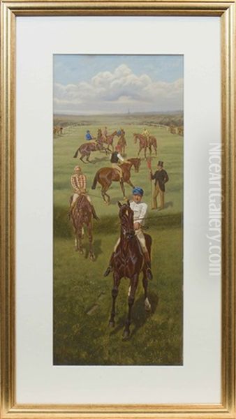 At The Start; Over The Wall; At A Gallop Oil Painting by Edward Algernon Stuart Douglas