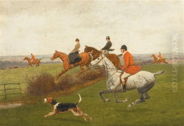 Scene De Chasse A Courre Oil Painting by Edward Algernon Stuart Douglas