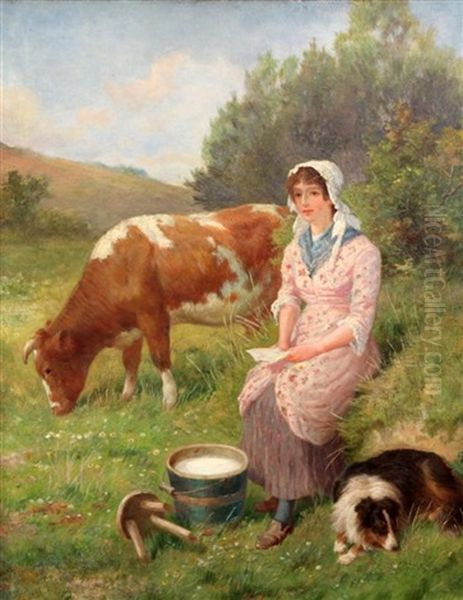 Milking Time, Sark Oil Painting by Edwin Douglas