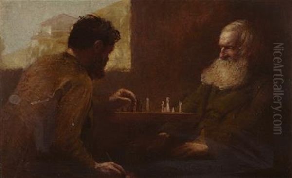 The Chess Players Oil Painting by William Fettes Douglas