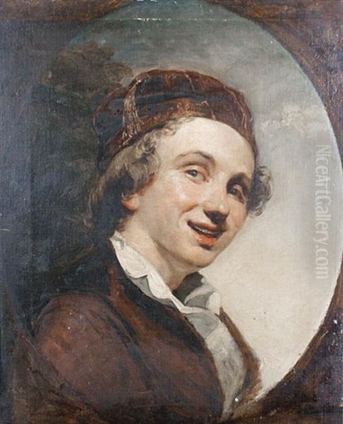 A Bust Length Portrait Of A Boy In Red Cap And Jacket Oil Painting by William Fettes Douglas