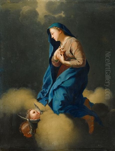 The Virgin Among Clouds Oil Painting by Frans Bartholomeus Douven