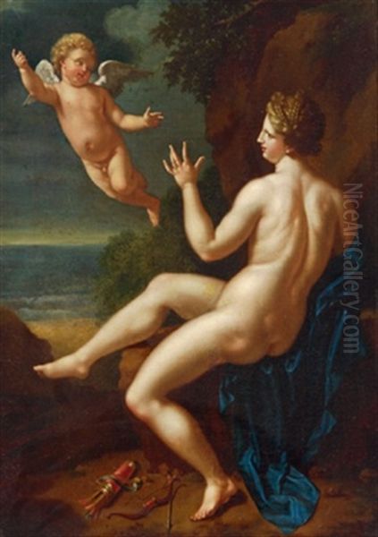 Diana Und Amor,b. Frans Van Douven Oil Painting by Frans Bartholomeus Douven