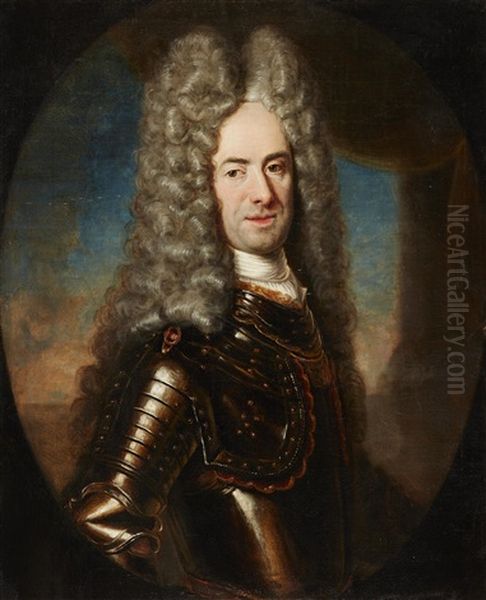 Portrait Of Baron Franz Friedrich Von Norprath Oil Painting by Jan Frans van Douven