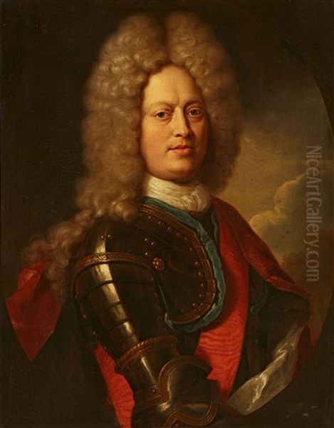 Portrait Of A Gentleman In A Breastplate Oil Painting by Jan Frans van Douven