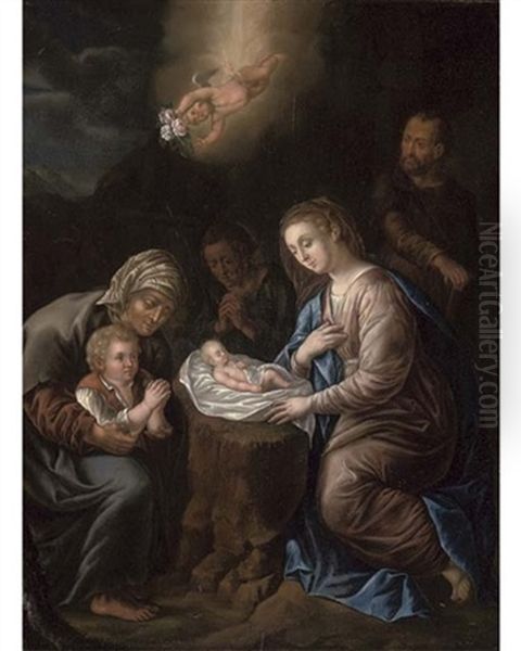 The Nativity Oil Painting by Jan Frans van Douven