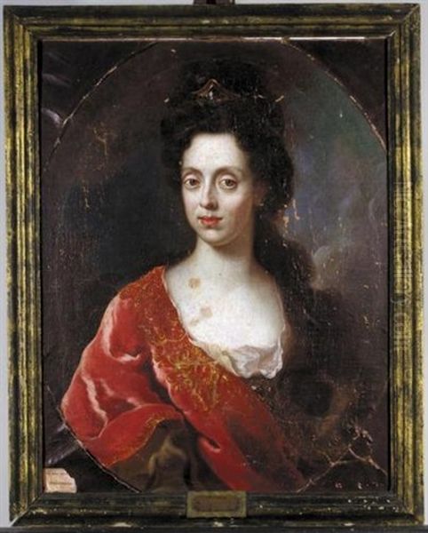 Portrait Of Anna Maria Luisa De Medici, Wife Of Johann Wilhelm Ii, Elector Palatine Oil Painting by Jan Frans van Douven