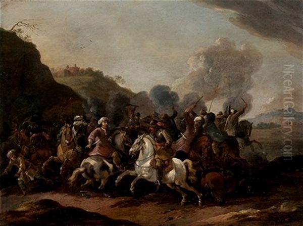 Escena De Batalla Oil Painting by Simon Johannes van Douw