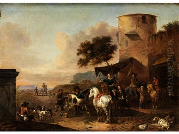 Heimkehr Von Der Jagd Oil Painting by Simon Johannes van Douw