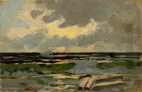 At The Baltic Sea Oil Painting by Louis Douzette