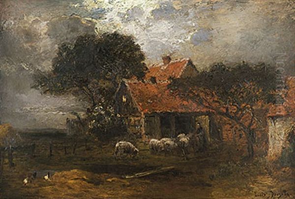 Abendstimmung Am Bodden Oil Painting by Louis Douzette