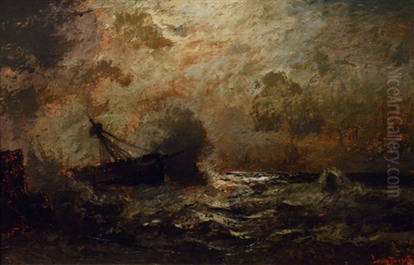 Moonlit Stormy Seas by Louis Douzette