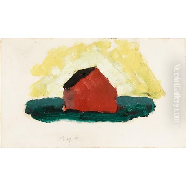 Untitled (the Red Barn) Oil Painting by Arthur Dove