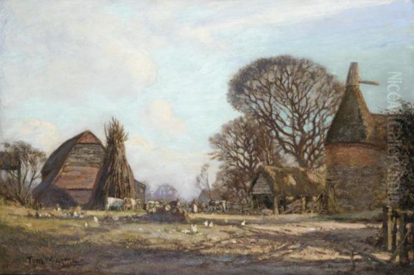 Kentish Farmyard Oil Painting by Thomas W., Tom Armes