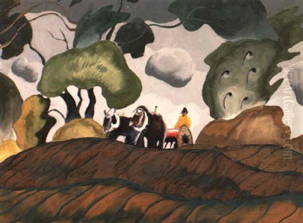 Sowing Wheat Oil Painting by Arthur Dove