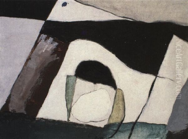 Green And Brown Oil Painting by Arthur Dove