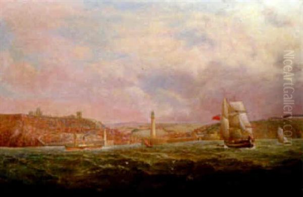 A View Of Whitby From The Sea Oil Painting by Thomas Dove