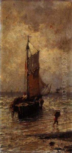 Pescatori Oil Painting by Achille Dovera