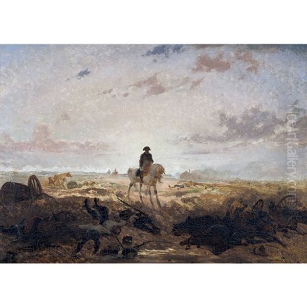 Napoleon Zu Pferd Auf Dem Schlachtfeld Oil Painting by Auguste (Viande) Doviane