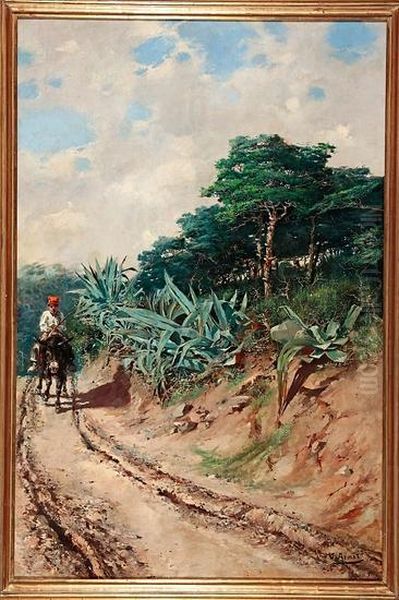 Un Camino Oil Painting by Jose Armet Y Portanell