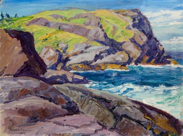 A Maine Headland (rocky Coast) Oil Painting by Arthur Wesley Dow