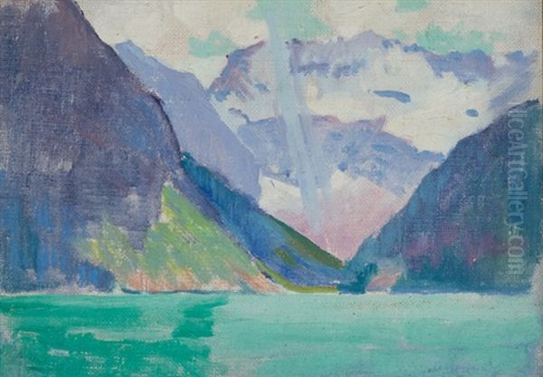 View Of Lake Louise, Alberta Canada Oil Painting by Arthur Wesley Dow