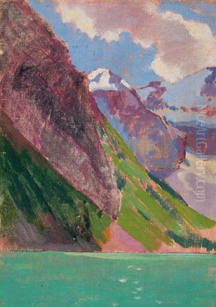 View Of Lake Louise, Alberta Canada Oil Painting by Arthur Wesley Dow