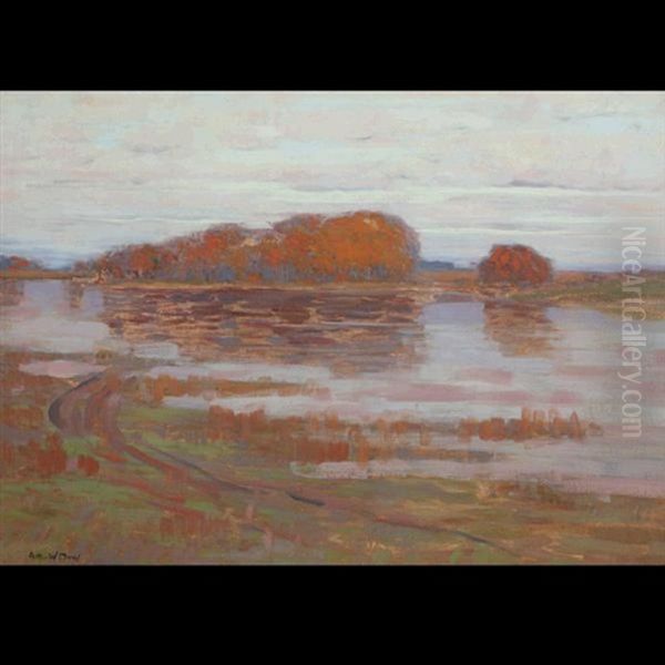 Golden Willow Oil Painting by Arthur Wesley Dow