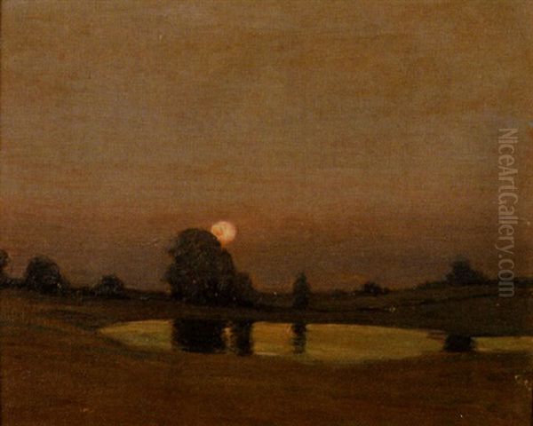 The Pond On The Hill-top Oil Painting by Arthur Wesley Dow