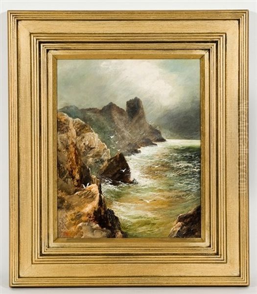 Sunlit Cliffs Oil Painting by Thomas Millie Dow