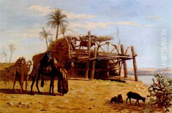 A Well On The Banks Of The Nile Oil Painting by Robert Dowling