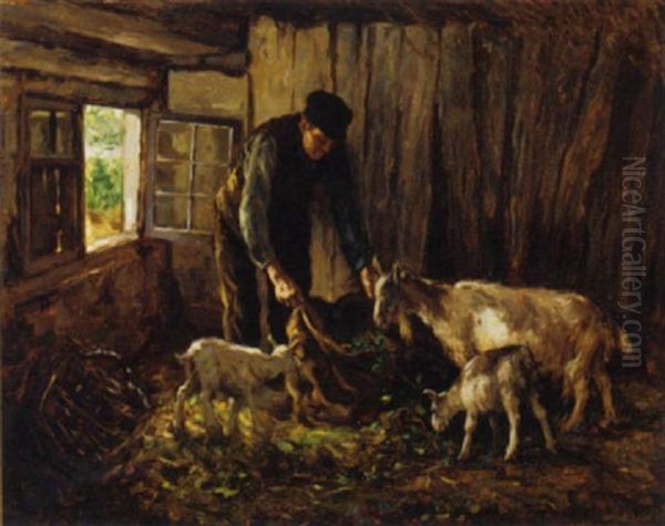 Fresh Fodder Oil Painting by John Patrick Downie