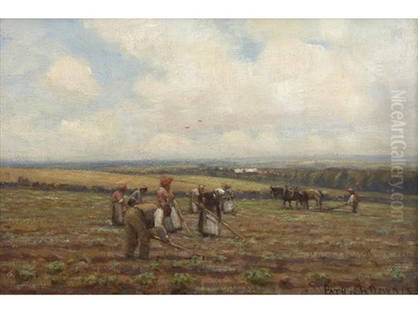 Potato Harvesters Oil Painting by Patrick Downie