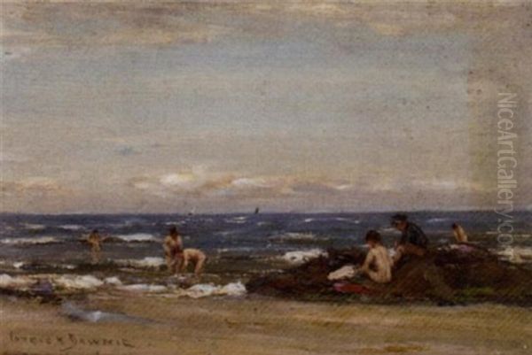 Bathers, Firth Of Clyde Oil Painting by Patrick Downie