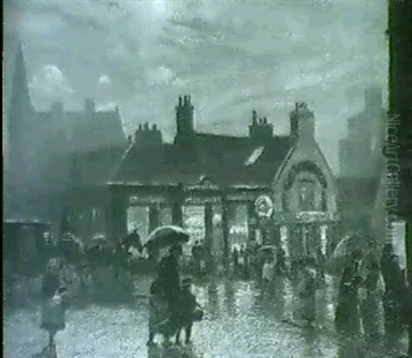 A Paisley Street Scene Oil Painting by Patrick Downie