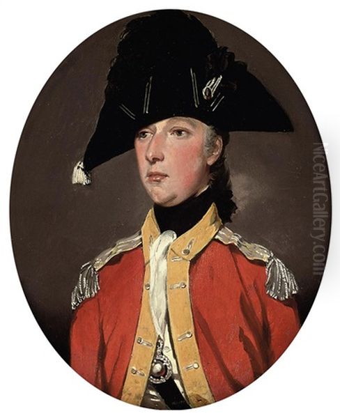 Portrait Of An Officer (lieutenant Hall ?) In The Uniform Of The Staffordshire Militia Oil Painting by John Downman