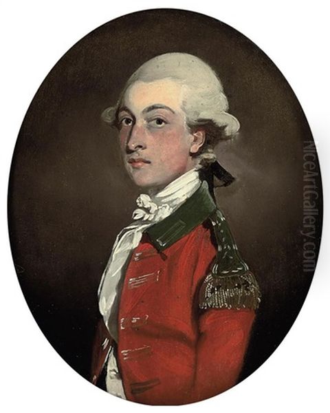 Portrait Of Captain Drake, In Military Dress Oil Painting by John Downman