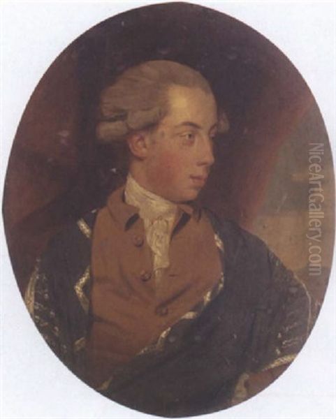 Portrait Of The Rt. Hon. William George Monckton-arundell, 5th Viscount Galway, Wearing A Brown Coat Oil Painting by John Downman