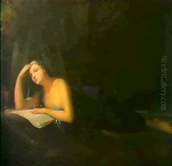 Die Bussenede Magdalena In Der Wildnis Oil Painting by Gabriel Francois Doyen