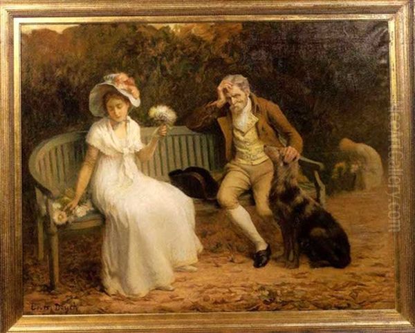 A Sensitive Moment Oil Painting by Louis Marie Doyen