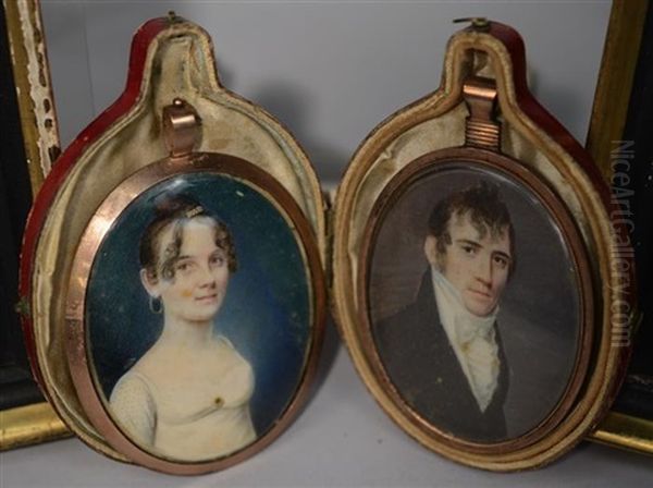 Portrait Miniatures (pair) Oil Painting by William M.S. Doyle