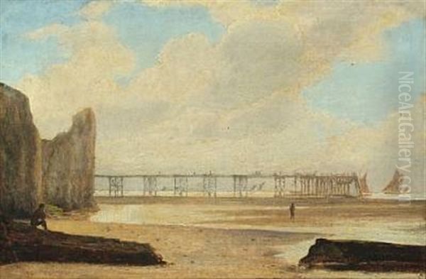 The Margate Jetty Oil Painting by Holger Henrik Herholdt Drachmann