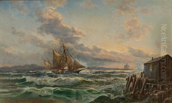 Coastal Scene From Halifax In Scotland Oil Painting by Holger Henrik Herholdt Drachmann