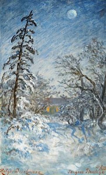 P.s. Kroyer's House At Winter Oil Painting by Holger Henrik Herholdt Drachmann